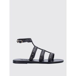 Ancient Greek Flat Sandal Woman Black
